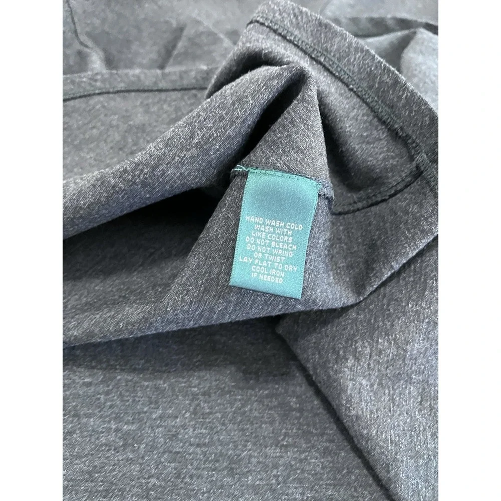 Lauren Ralph‎ Lauren Lg Dark Gray Sleeveless Fit Flare Flounce Ponte Knit Dress